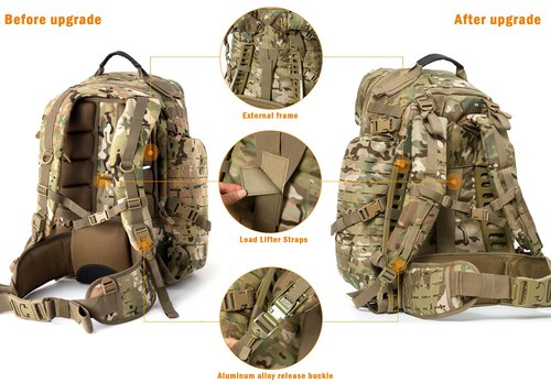 MT Military 3Day Rucksack with External Frame MOLLE Army Medium Ruck, Assault Backpack