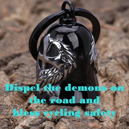 Motorcycle for Bell - Bicycle Bells for Men, Stainless Steel bring good luck and peace motorcycle bell (black sliver)