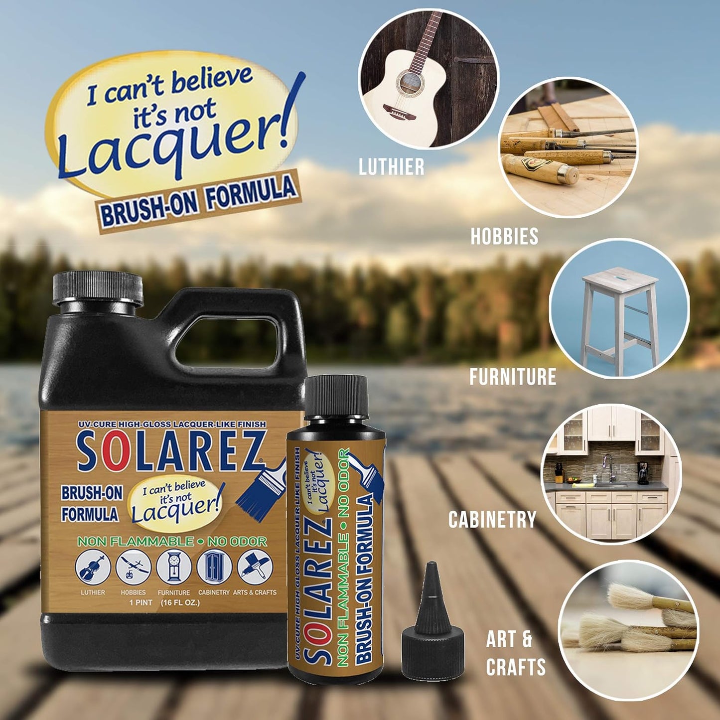 SOLAREZ Artisan Epoxy Resin Kit - Clear, UV-Resistant, 16 oz for Crafts & Repairs