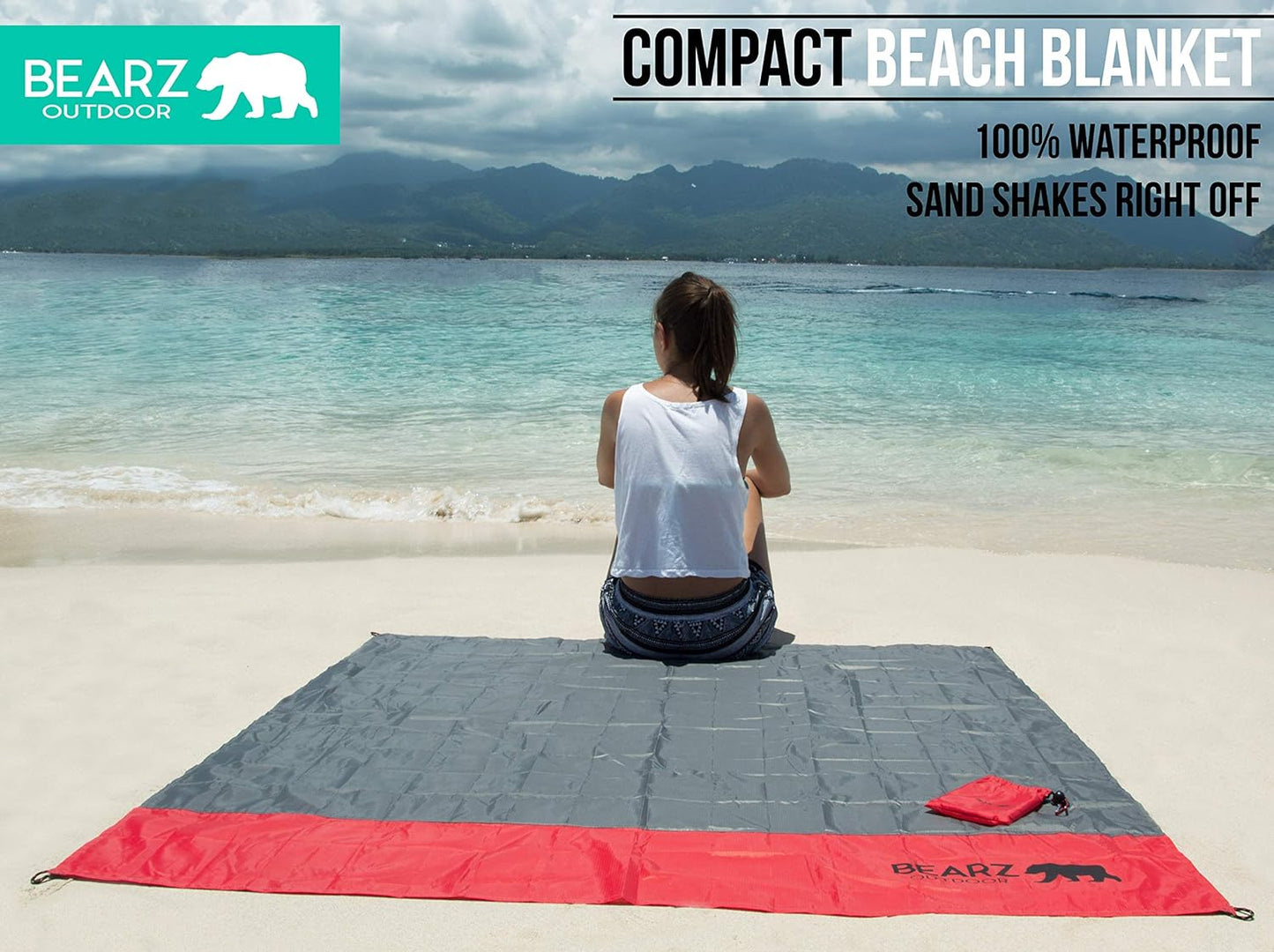 Pocket Blanket - Beach Blanket Waterproof Sandproof, Picnic Blankets Waterproof Foldable, Lightweight & Compact for Hiking, Camping, Travel, Festival Accessories