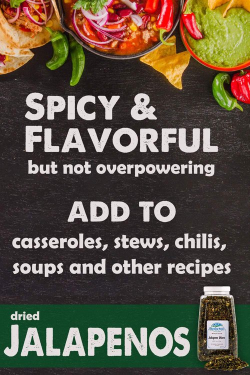 Harmony House Dried Jalapeno Peppers – Dehydrated Peppers For Cooking, Camping, Emergency Supply and More, 6 oz, Quart Jar