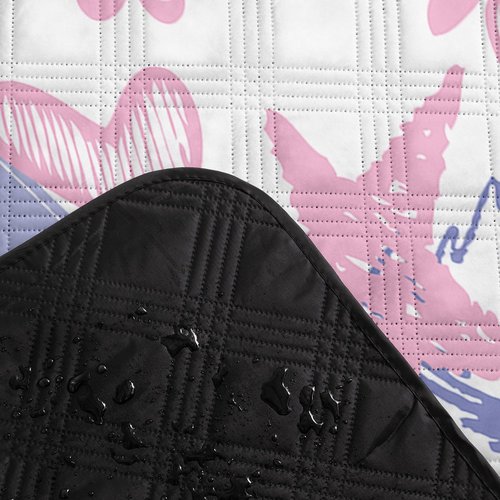 Smell Sunshine Outdoor Picnic Blanket,Portable Sandproof Waterproof Picnic Mat,Pink Purple Graffiti Printed Camping Beach Mat for Sand and Wet Grass Hiking (Pink Purple Graffiti S)