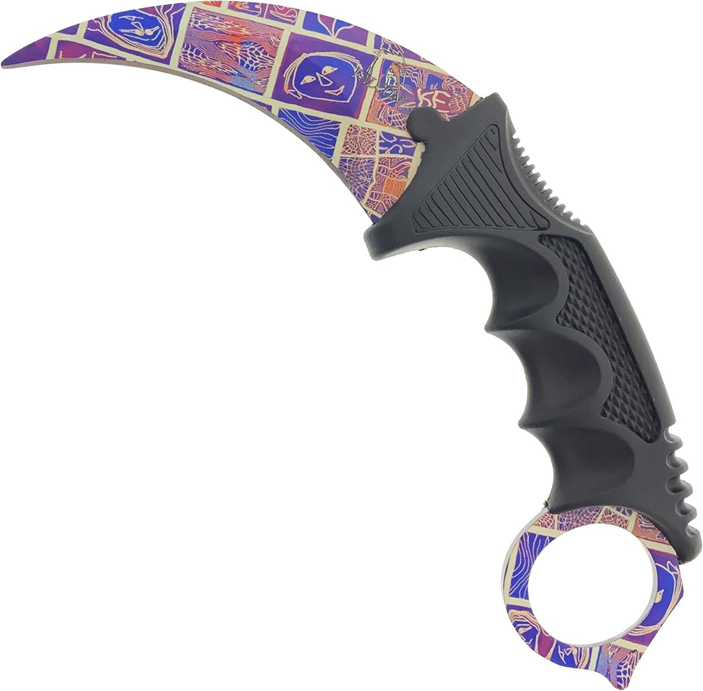 Falcon 7.5" CSGO Tactical Fixed Blade With ABS Sheath and Cord. For Collection, Gift, and Outdoors Camping Cut Ropes, Branches (Red Spider Web)