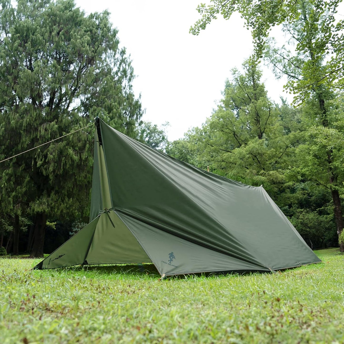 FREE SOLDIER Waterproof Portable Tarp Multifunctional Outdoor Camping Traveling Awning Backpacking Tarp Shelter Rain (Brown 10×10.5ft)