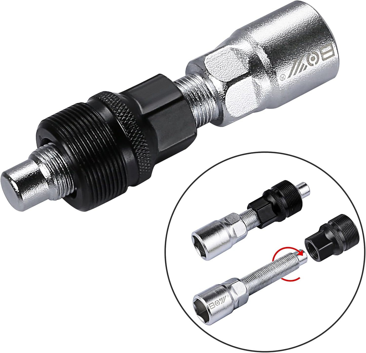 Oumers Bike Bicycle Crank Extractor Puller Remover Set with 16mm Spanner Wrench for Square Thread Taper Crank Arm and Crankset