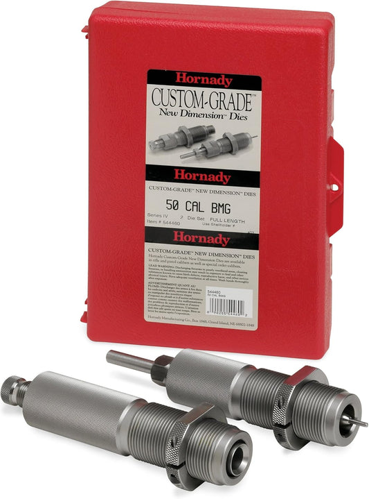 Hornady Custom Grade New Dimension 2-Die Set, 6.5 CREEDMORE (.264) (546289)- Caliber Specific Reloading Equipment for Handloaders with Full Length Sizer Die, Seating Die, Sure-Loc Rings, & Storage Box
