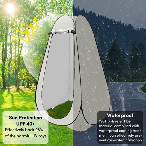 Pop Up Shower Tent, Pop Up Changing Tent Camping Privacy Shelter for Outdoor Bathing, Beach, Hiking -Waterproof White