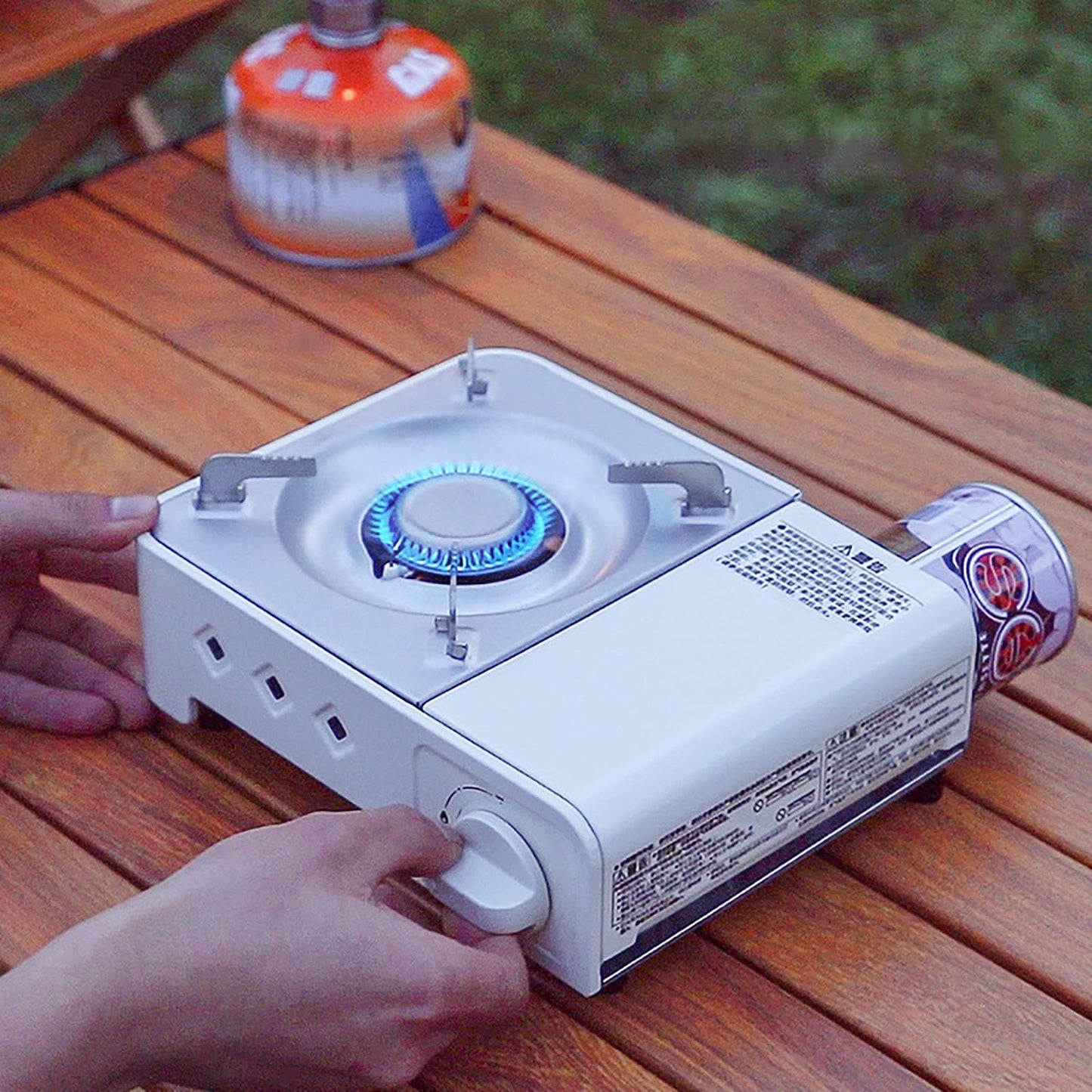 AIROKA Mini Cassette Stove, Portable Magnetic Butane Stove 2.1KW - Compact Camping Cooktop with Piezo Ignition & Multi-Stage Flame Control