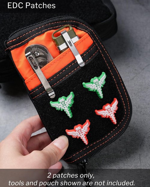 VIPERADE VAP2 EDC Patches, EDC Pouch Patch, Tactical Gear Patch, Decorative Patches for Pouch, Bag（2Pcs (Orange)