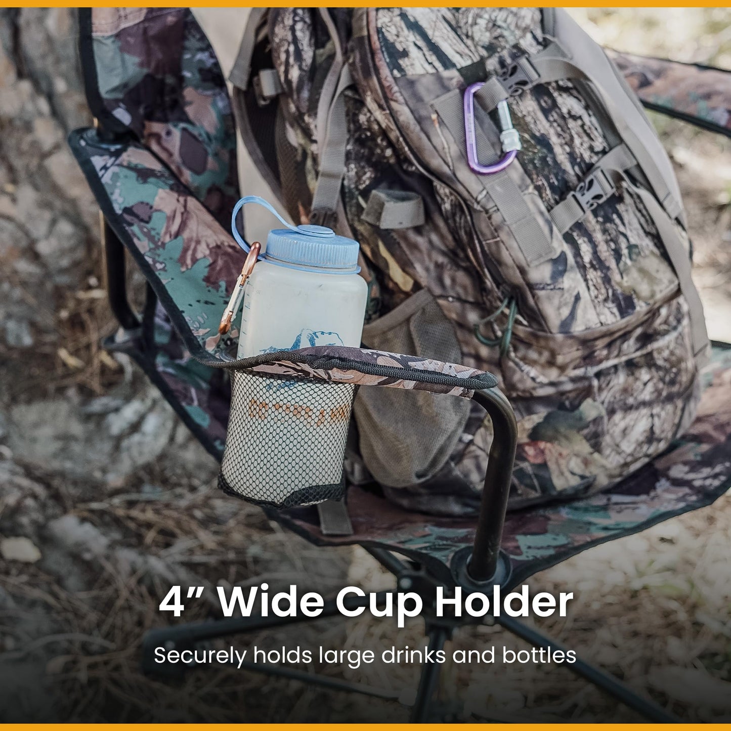 ARROWHEAD OUTDOOR 360° Degree Swivel Hunting Chair Stool Seat, Perfect for Blinds, No Sink Feet, Supports up to 450lbs, Carrying Case, Steel Frame, Fishing, High-Grade 600D Canvas, USA-Based Support