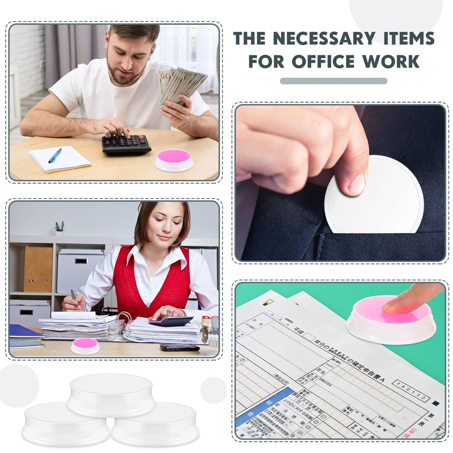 Zubebe 24 Pcs Finger Moistener for Paper Pink Money Counting Wax Non Slip Fingertip Moisturizer Long Lasting Wet Finger Pad for Office to Grip Bills Document Counting Collating Sorting 0.35 oz