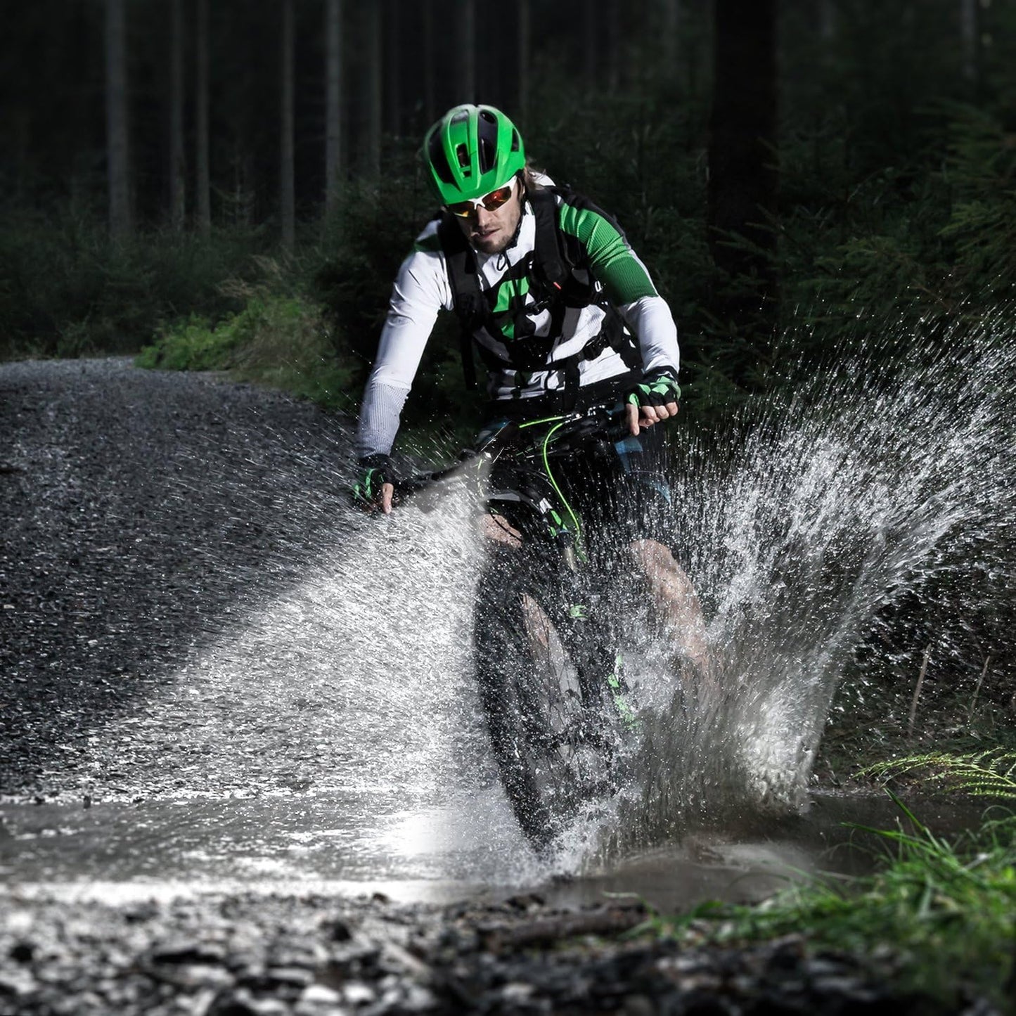 300 Lumen LED Bike Light Set - Waterproof Aluminium Headlight & Taillight (2-Pack) with Batteries