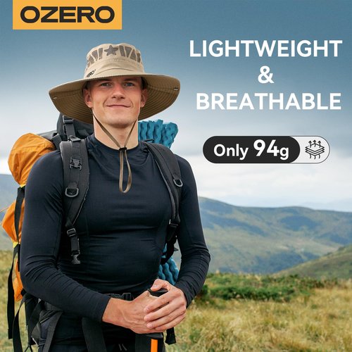 OZERO Beach Bucket Hats for Men: Sun Visor Breathable Foldable Cap with Wide Brim UV Protection for Summer Hiking Fish Fishing Dark Blue