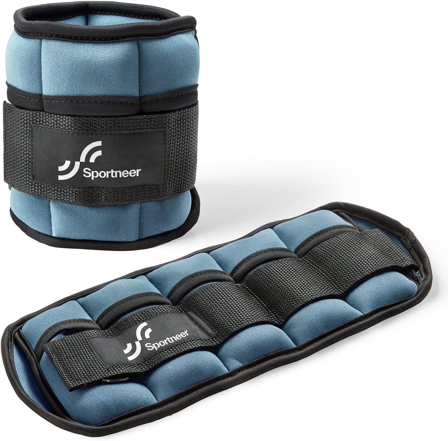 Sportneer Adjustable Ankle Weights for Women and Men 7 lbs/Pair Adjustable Leg Weights with Secure Straps, Strength Training Weighted for Yoga, Walking, Running, Aerobics, Gym, Physical Therapy