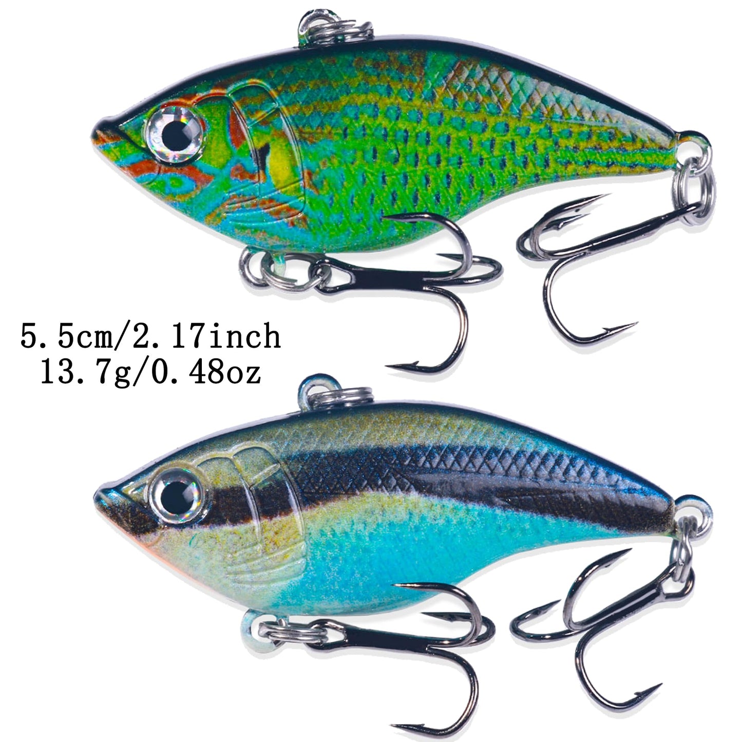 LURESMEOW Lipless Crankbait, Rattle Trap Fishing Lures for Freshwater Saltwater, Lipless Crankbaits for Bass Fishing Lure Set for Bass Trout Walleye Redfish Pike, 5pcs with Box…