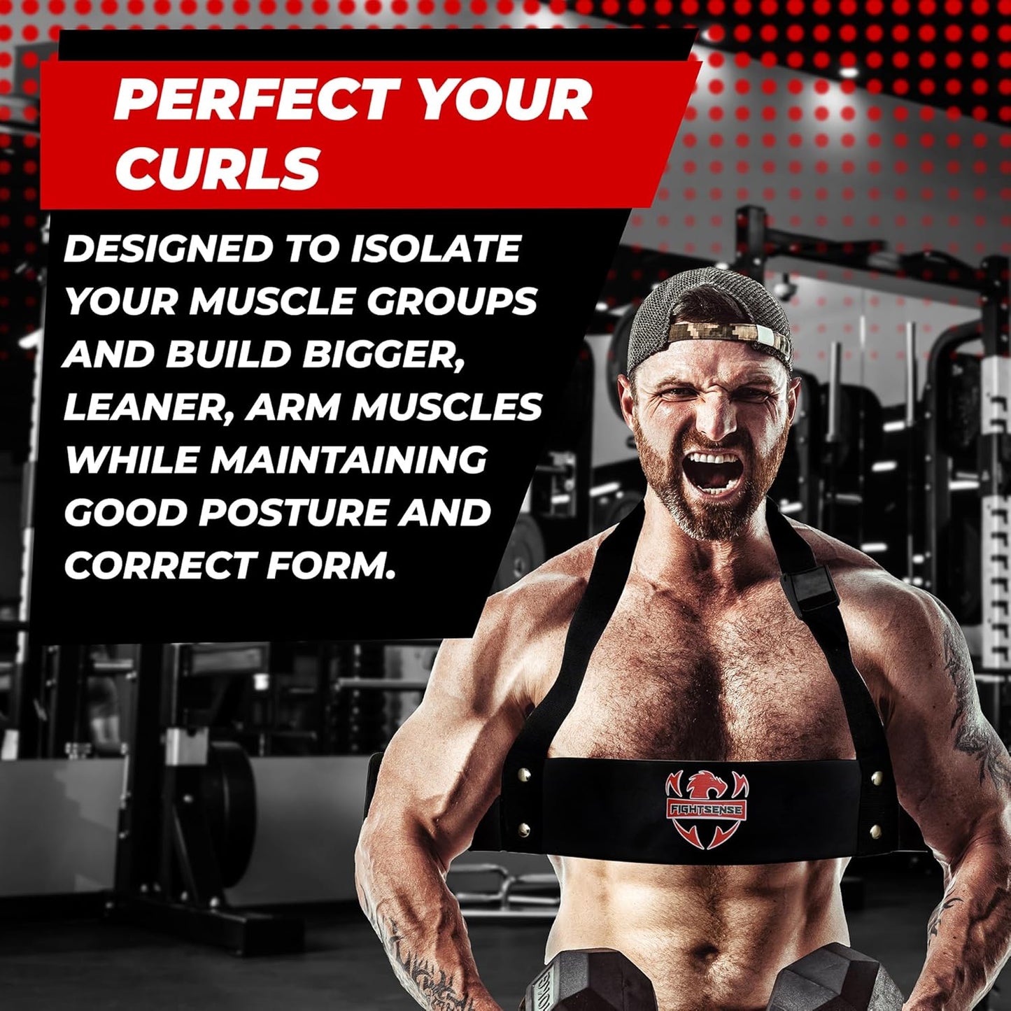 FIGHTSENSE Arm Blaster Biceps Curl Triceps Muscle Isolator Bomber Fitness Gym Workout Training Support