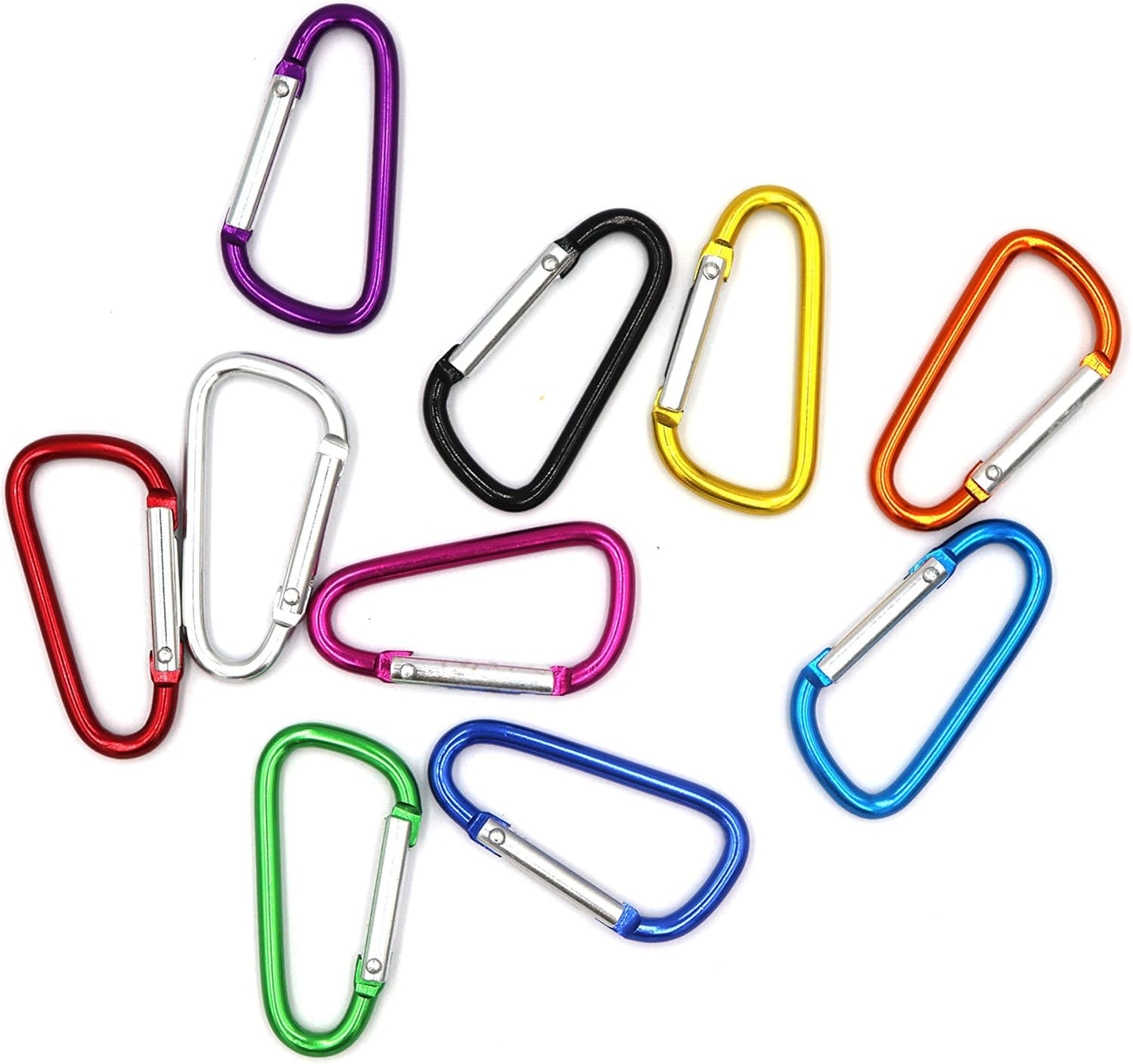 FGen 30pc D-Shaped Aluminum Alloy Clasp, Suitable for Family, RV, Camping, Fishing, Hiking and Key Clasp