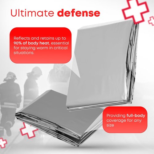 Large Mylar Emergency Rescue Blankets - 54” x 84” Thermal Sheets, 20 Count