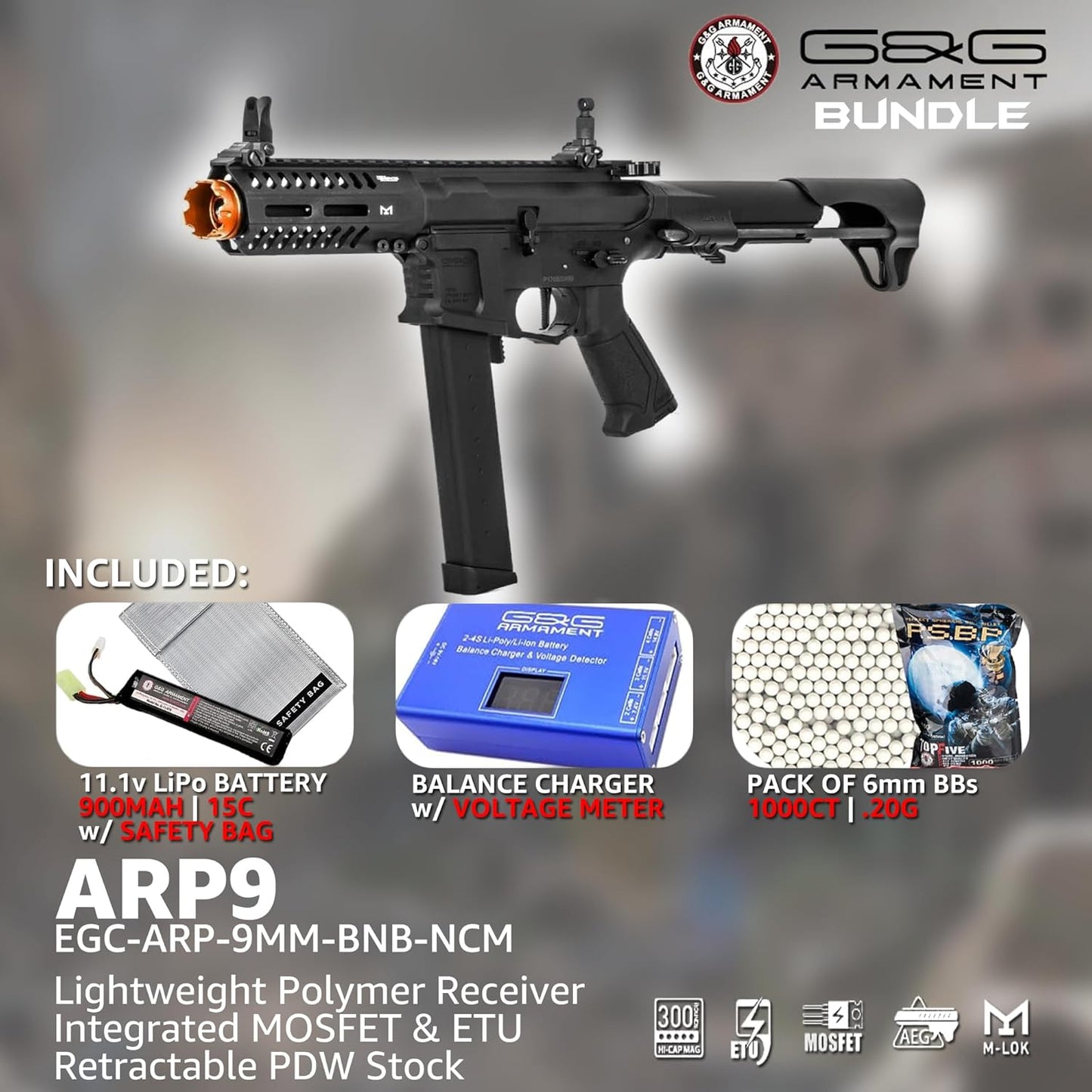G&G CM16 ARP-9 CQB 6mm AEG Airsoft w/MOSFET