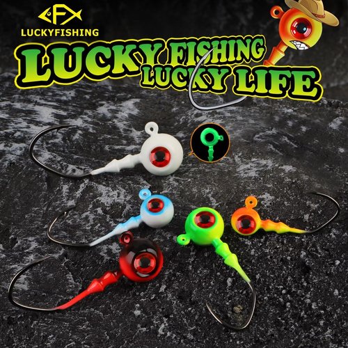 LUCKYFISHING Jig Heads Crappie Jigs Walleye Jigs Heads for Fishing Gifts for Men 1/4oz(7g)-1/0-15pcs