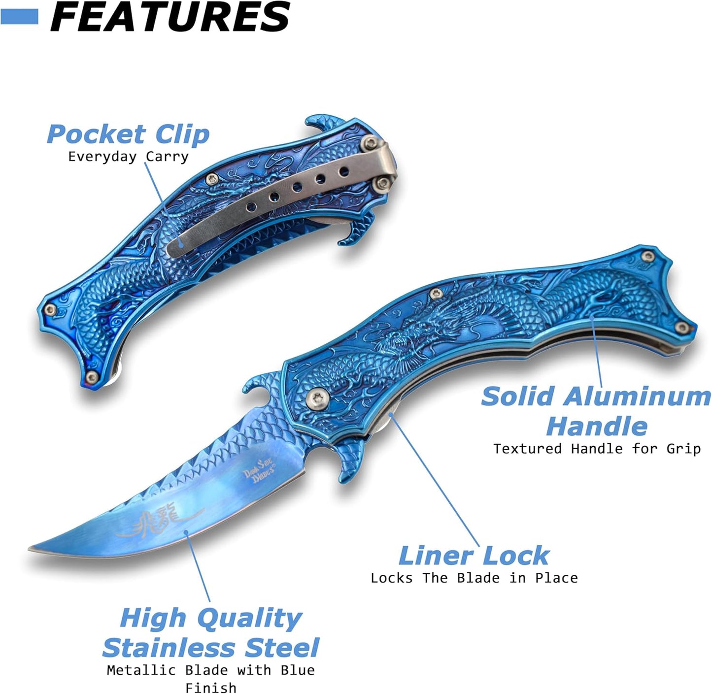 Dark Side Blades Spring Assisted Folding Pocket Knife