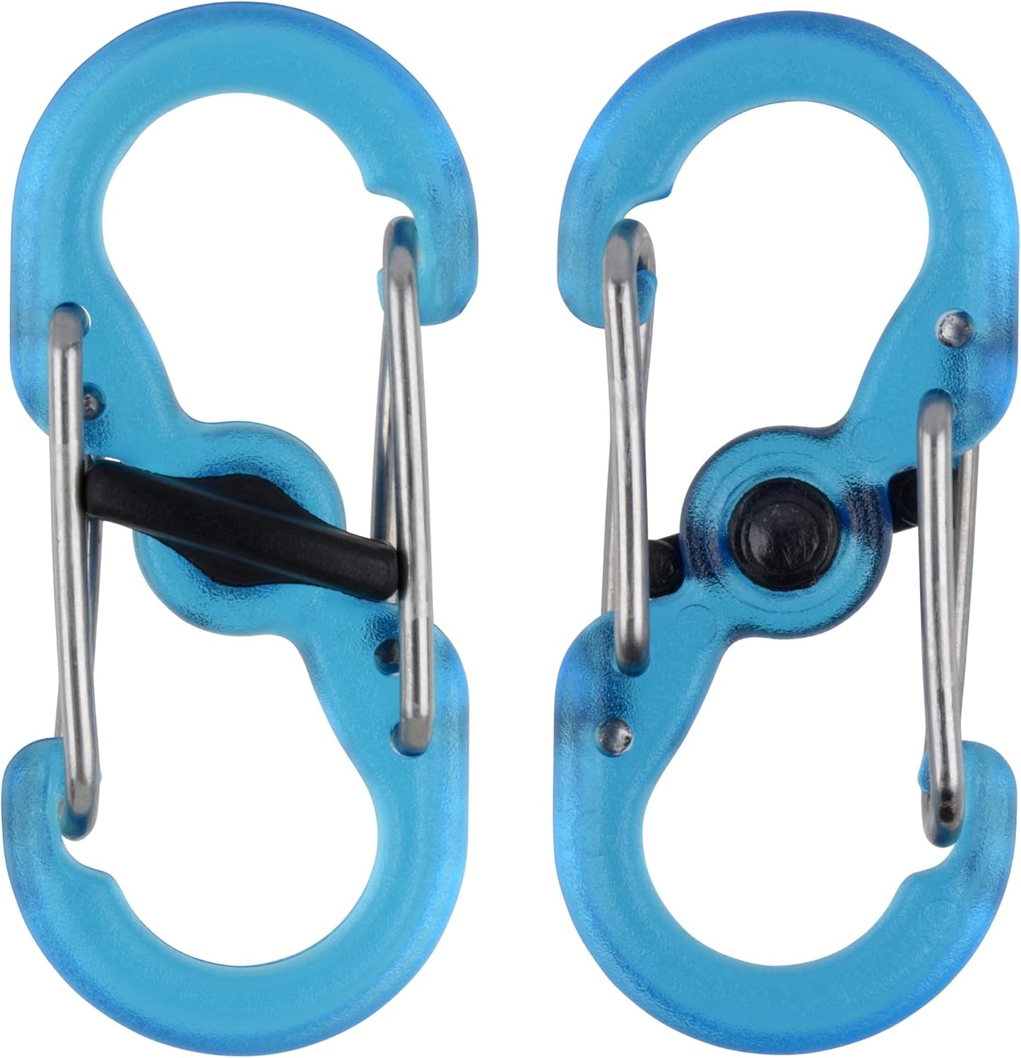 Nite Ize KeyRack Steel S-Biner - Plastic Key Carabiner Organizer with 6 S-Biners - Keychain Accessories to Hold Keys Securely and Separately