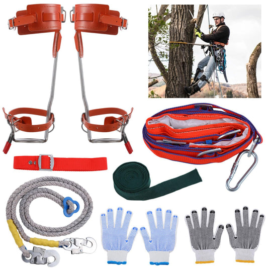 Homaisson Tree Climbing Spikes Set, Adjustable Tree Climbing Spikes Kit, Complete Tree Climbing Gears with Safety Belt