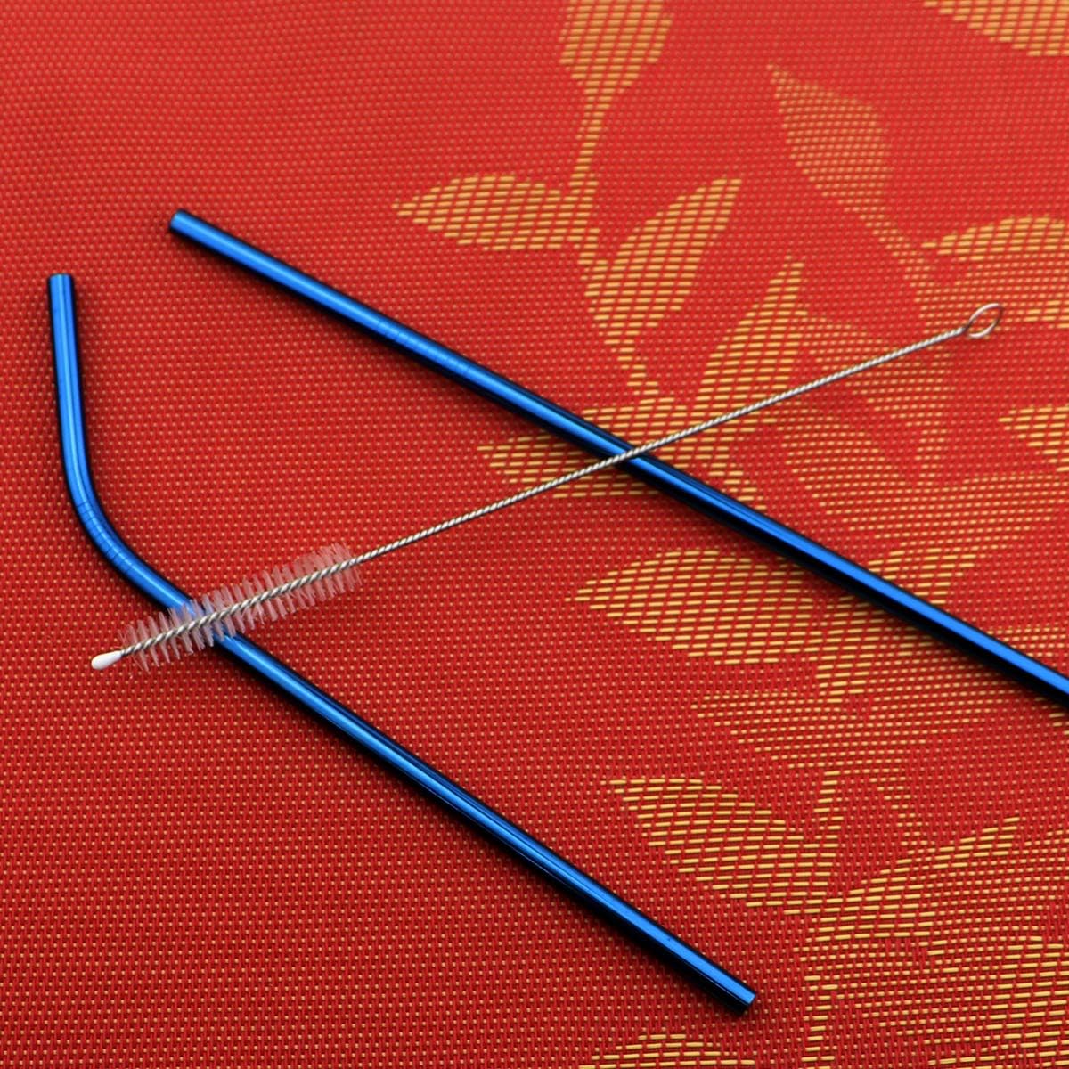 8 Pieces Stainless Steel Mirror Poblished Flatware Set Reusable Cutlery Set Travel Utensils Set with Straws for Camping Office or School Lunch,Dishwasher Safe (Rose Gold)