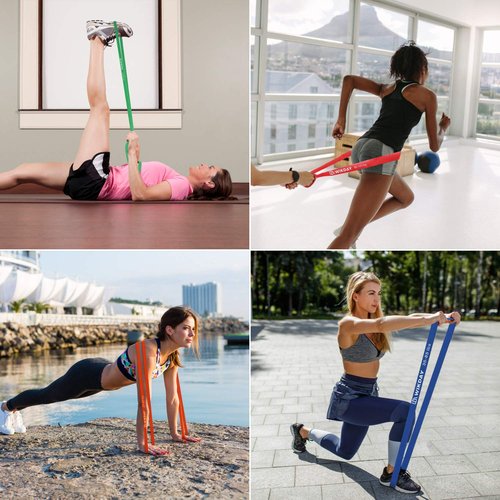 WIKDAY Resistance Bands for Working Out Exercise Bands Workout Bands Set for Men Women Body Stretching, Crossfit Training, Home Workout, Physical Therapy, Booty Legs, Set of 5