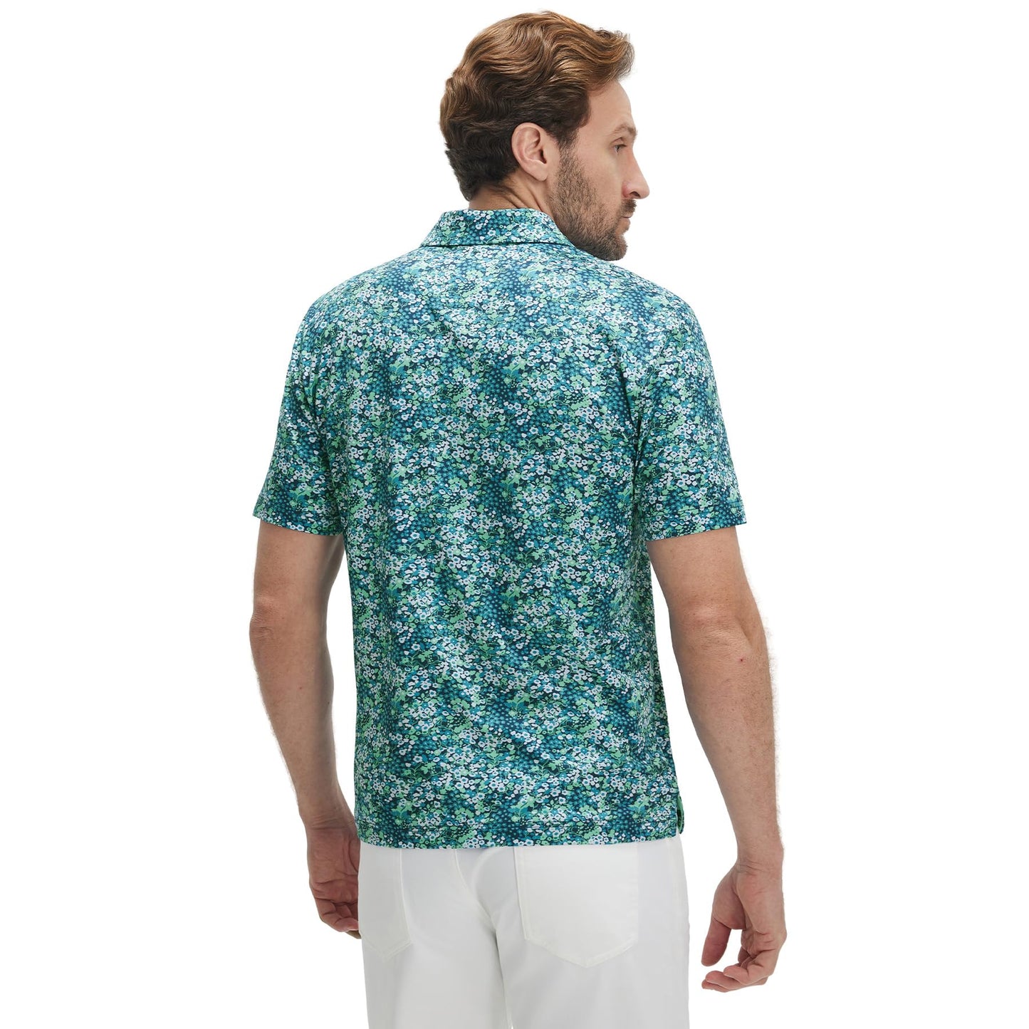 M MAELREG Golf Shirts for Men Dry Fit Print Patterns Performance Moisture Wicking Mens Polo Shirts Short Sleeve