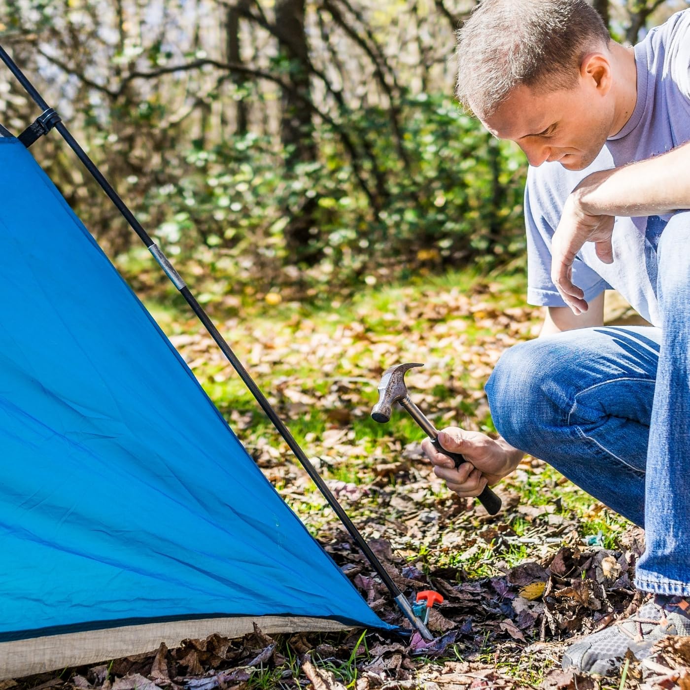 8" Tent Stakes Heavy Duty Metal Threaded Tent Spikes Ground Stakes Tent Pegs Camping Stakes, Tent Stakes for Outdoor Camping…