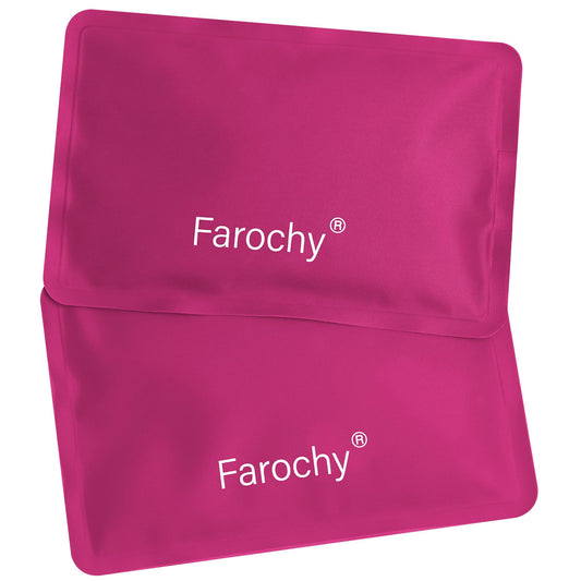 Farochy Reusable Ice Packs for Lunch Boxes - 2PCS Soft Ice Packs Freezer Packs for Cooler Gel Ice Packs, Keep Food Cold or Hot, Rosy