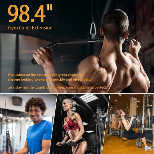 Dsyboko Fitness Pulley Cable for Total Gym Cable Replacement Compatible with Total Gym Models 1000, 1500, 2000, 3000 Exercise Cable Steel Wire Rope attachments (2-Pack)