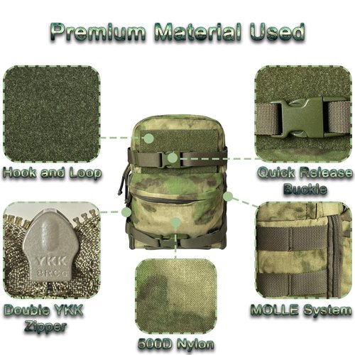 Molle Hydration Backpack for 2L Hydration Bladder, Lightweight Hydration Backpack Water Carrier for 2L Hydration Bladder Reservoir Pack for Hiking Biking Running Climbing (ATFG)