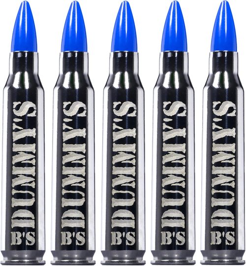 B's Dry Fire Snap Caps - A.K.A. B's Dummy's - Dummy .223/5.56 Training Caps (5 Pack) (Blue Nickel)