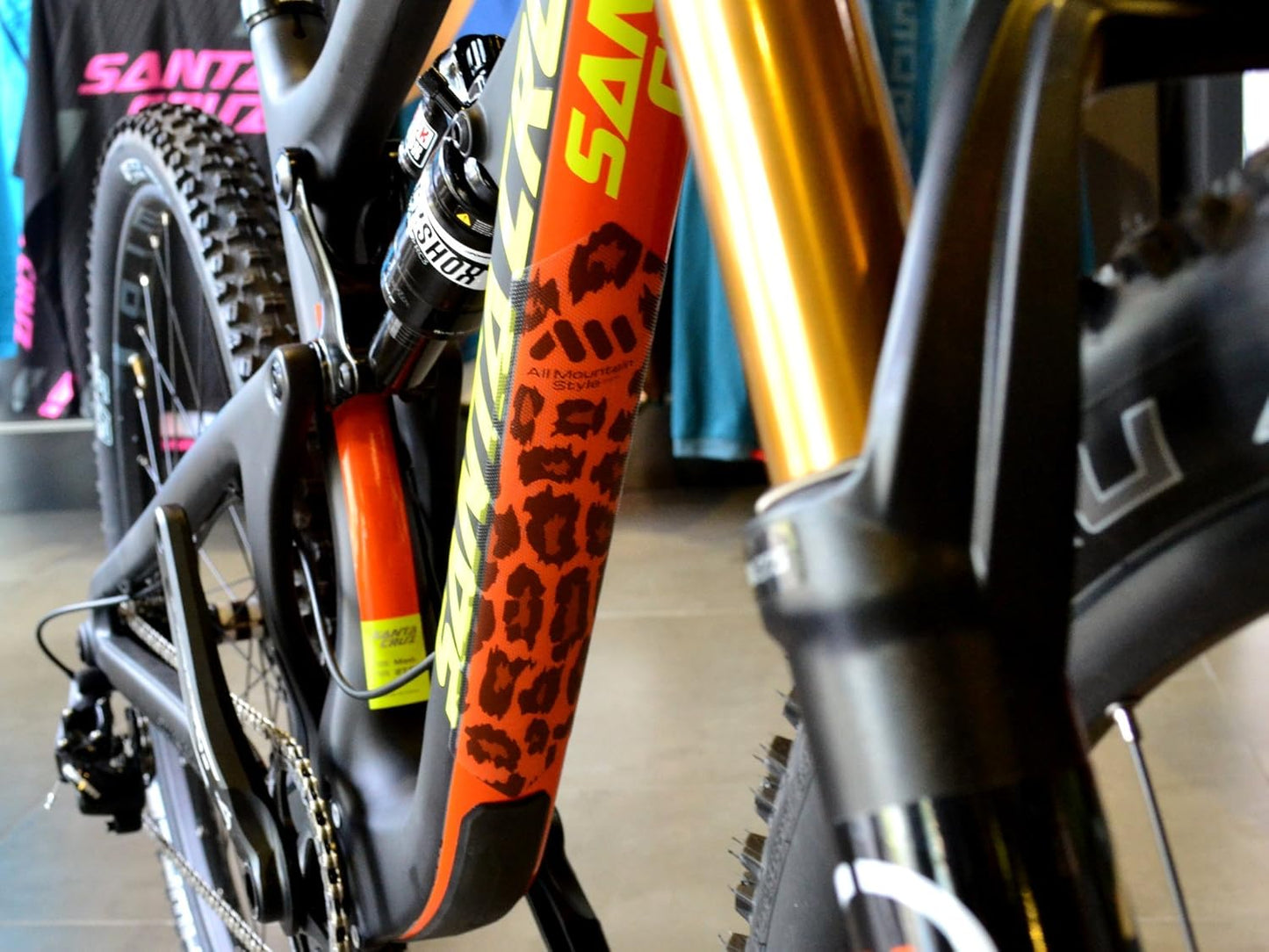 All Mountain Style Bike Frame Protector Universal Fit - 9-Piece Set for Down Tube, Chainstay, Cable Wear, High-Impact Honeycomb PVC to Protect Your Bike from Scratches, Chips and Dings