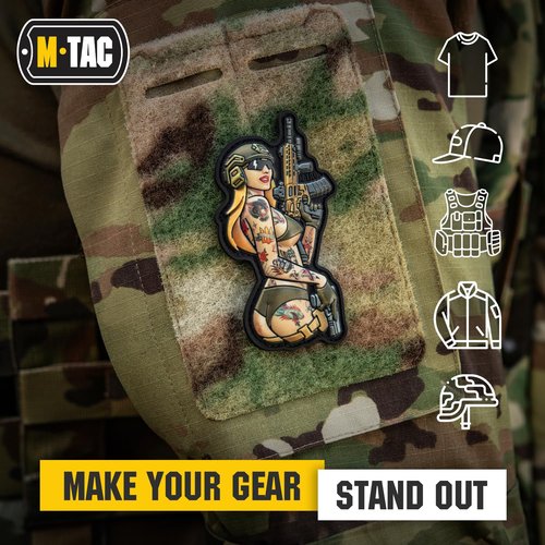 M-Tac Morale Patch Tactical Girl - PVC Tactical Military Patch with Hook Fastener Backing - Patches for Vest, Backpacks, Hats (Girl Panther)
