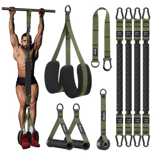 SERTT Pull Up Assistance Bands 300lbs, Adjustable Pull Up Bands with 4 Heavy Duty Resistance Bands for Pull Ups, All-in-one Exercise Bands for Pull Up Assist and Resistance Training