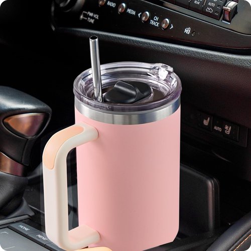 Prurex Leak Proof Lid for Stanley Quencher H2.0&1.0 FlowState 40 oz,Replacement Threaded Cover with Straw-Friendly for Stanley 40 oz Tumbler, Transparent & BPA-Free (1 pack)