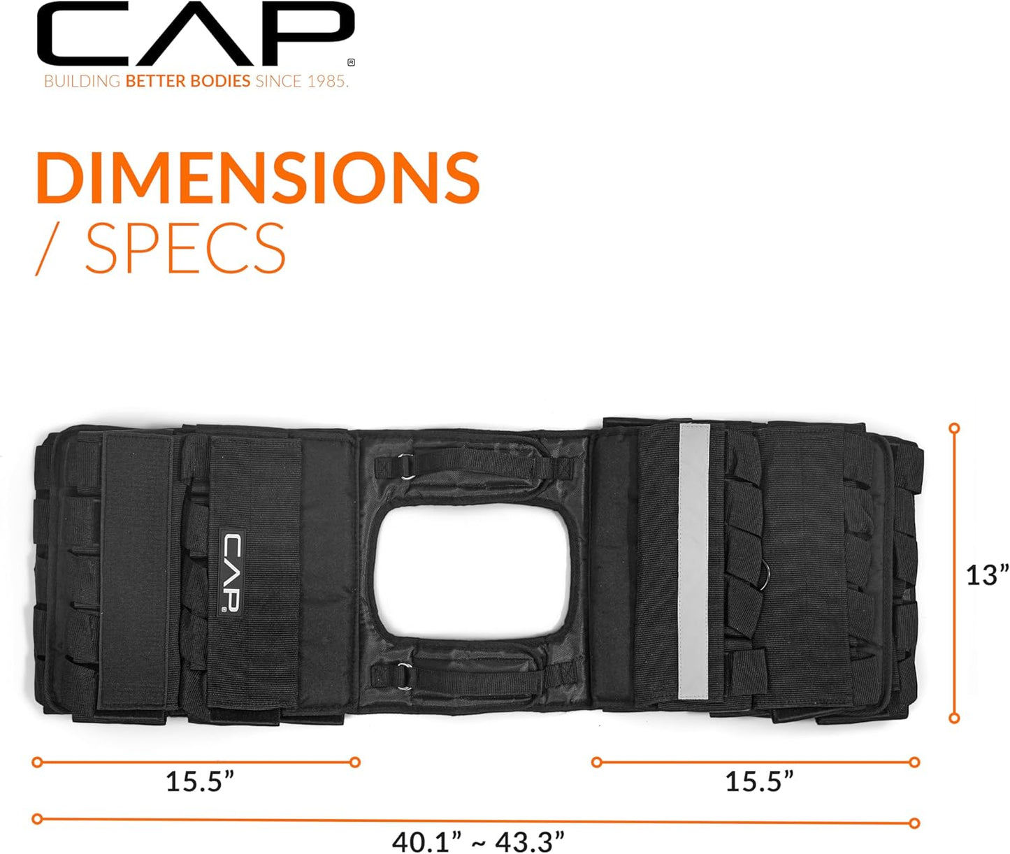 Adjustable Weighted Vest by CAP Barbell | Custom Fit for Enhanced Workouts