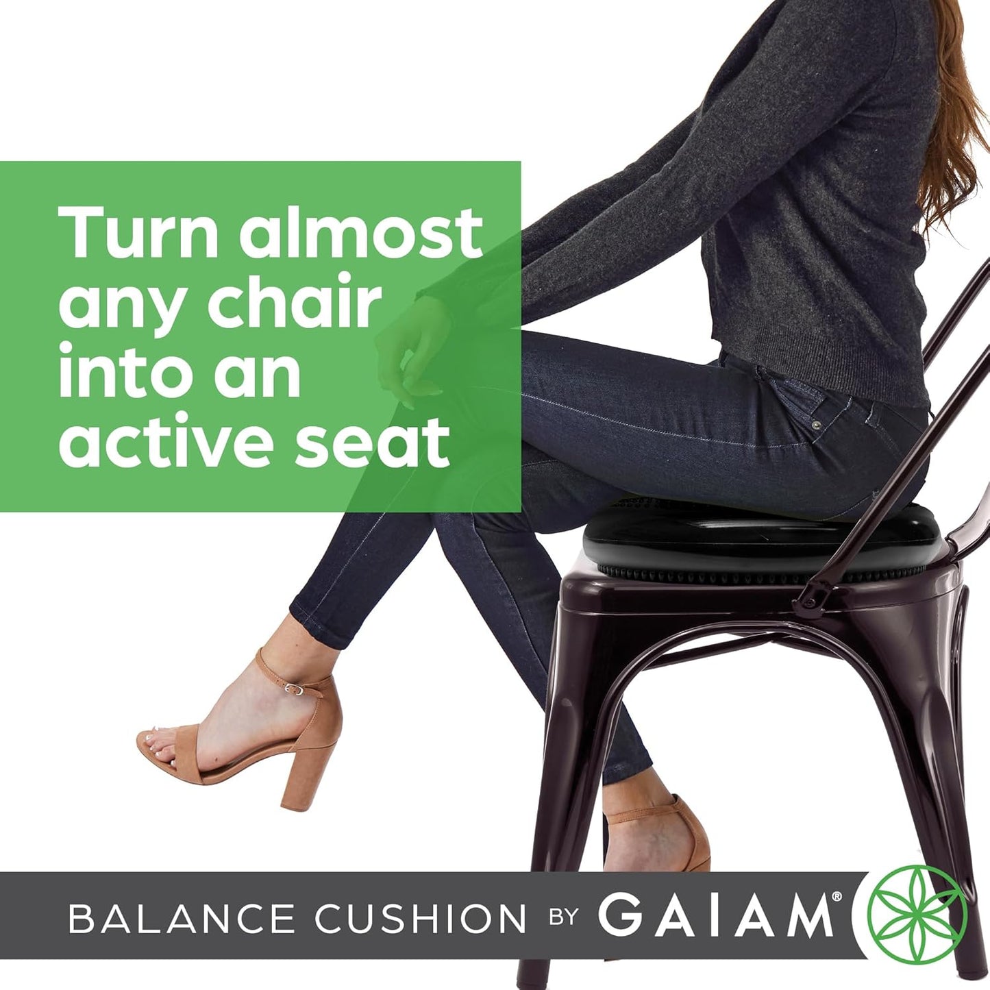 Gaiam Balance Disc Wobble Cushion Stability Core Trainer for Home or Office Desk Chair & Kids Alternative Classroom Sensory Wiggle Seat