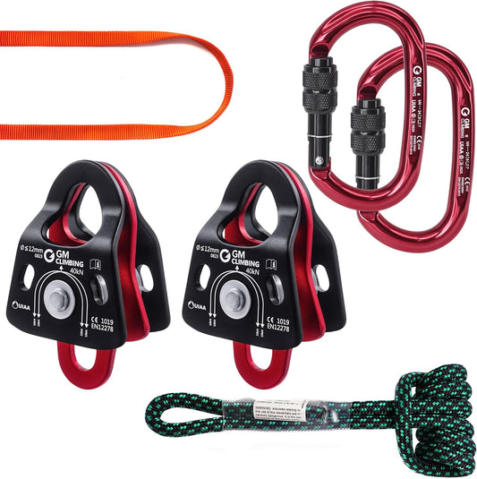 GM CLIMBING Haul Kit for 5:1 Mechanical Advantage Pulley Hauling Tensioning Load Releasing System Block and Tackle