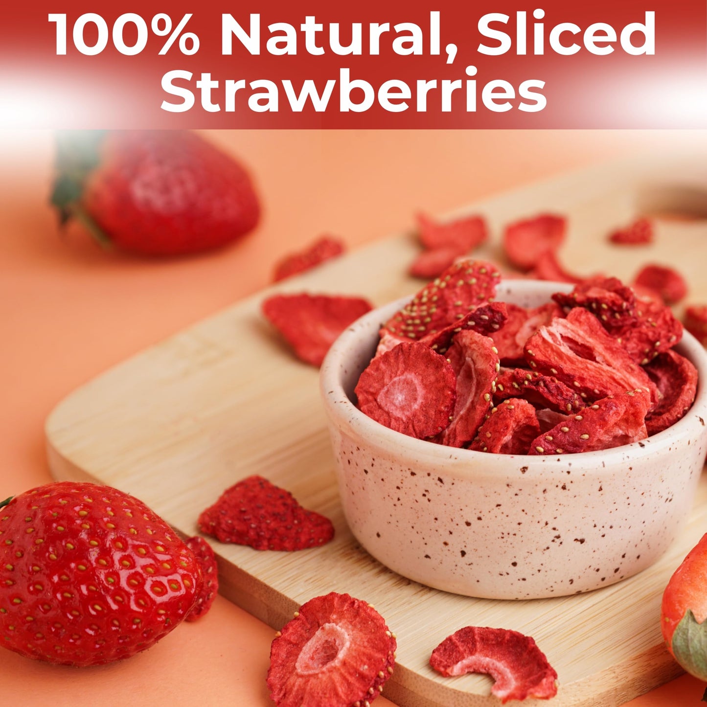 Anna and Sarah Freeze Dried Slice Strawberries 4 Oz, 100% Natural Sliced Fruit, Great for Healthy Snacks, Smoothies or Trail Mix, NO Added Sugar or Preservatives, Gluten-Free and Good for Vegan