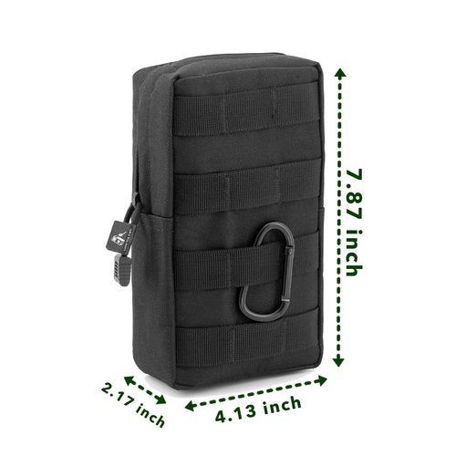 Little Fire Craft Tactical Pouch Drawstring Nylon Molle Pouch Outdoor Waist Bag Multi-Purpose Water-Resistant (Black)