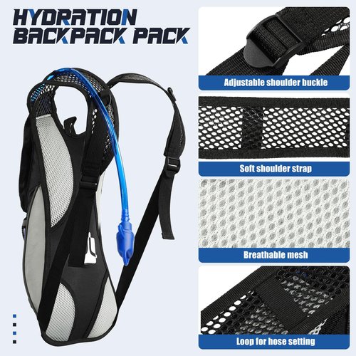 Reginary 3 Pcs Hydration Pack Backpack 2l Water Bladder Lightweight Water Backpack for Hiking, Running, Cycling, Climbing, Camping, Biking Outdoor Men Women