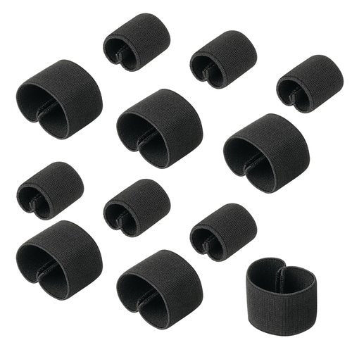 Wisdompro Elastic Belt Keeper, 12 Pcs Loop Keeper for 1" Backpack Straps or 1 1/2" Wide Belt Organizers - 2 Sizes, Black