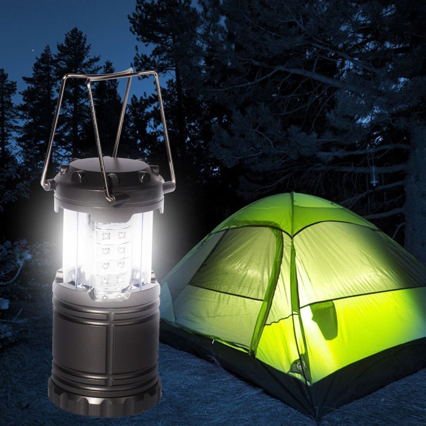 Ultra Bright 30 LED Camping Lantern - Portable Gray Light for Outdoor Adventures