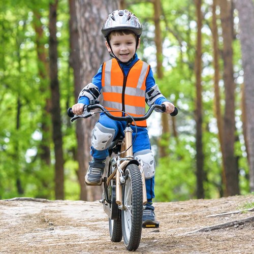 Unittype 4 Pieces Kids Safety Vest Construction Reflective Traffic Vest for Running Kindergarten Preschool Children (Orange)