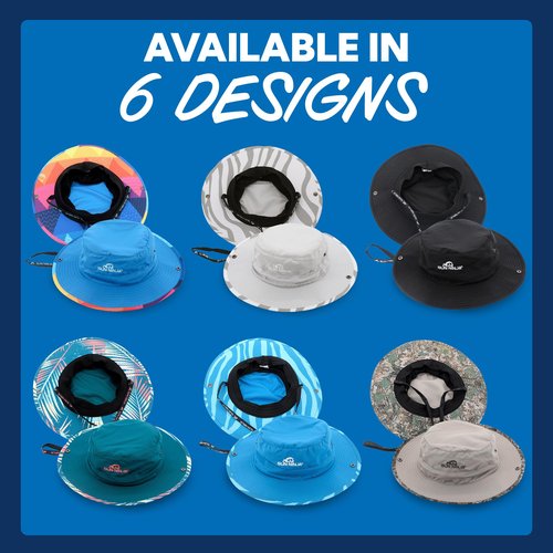 SUN NINJA Bucket Hat for Men & Women, Cooling with Adjustable Strap, Wide Brim, UPF UV 50+ Protection, Foldable Boonie Hat for Fishing, Hiking, Beach, Safari, Kayaking, SUPing - Triangle