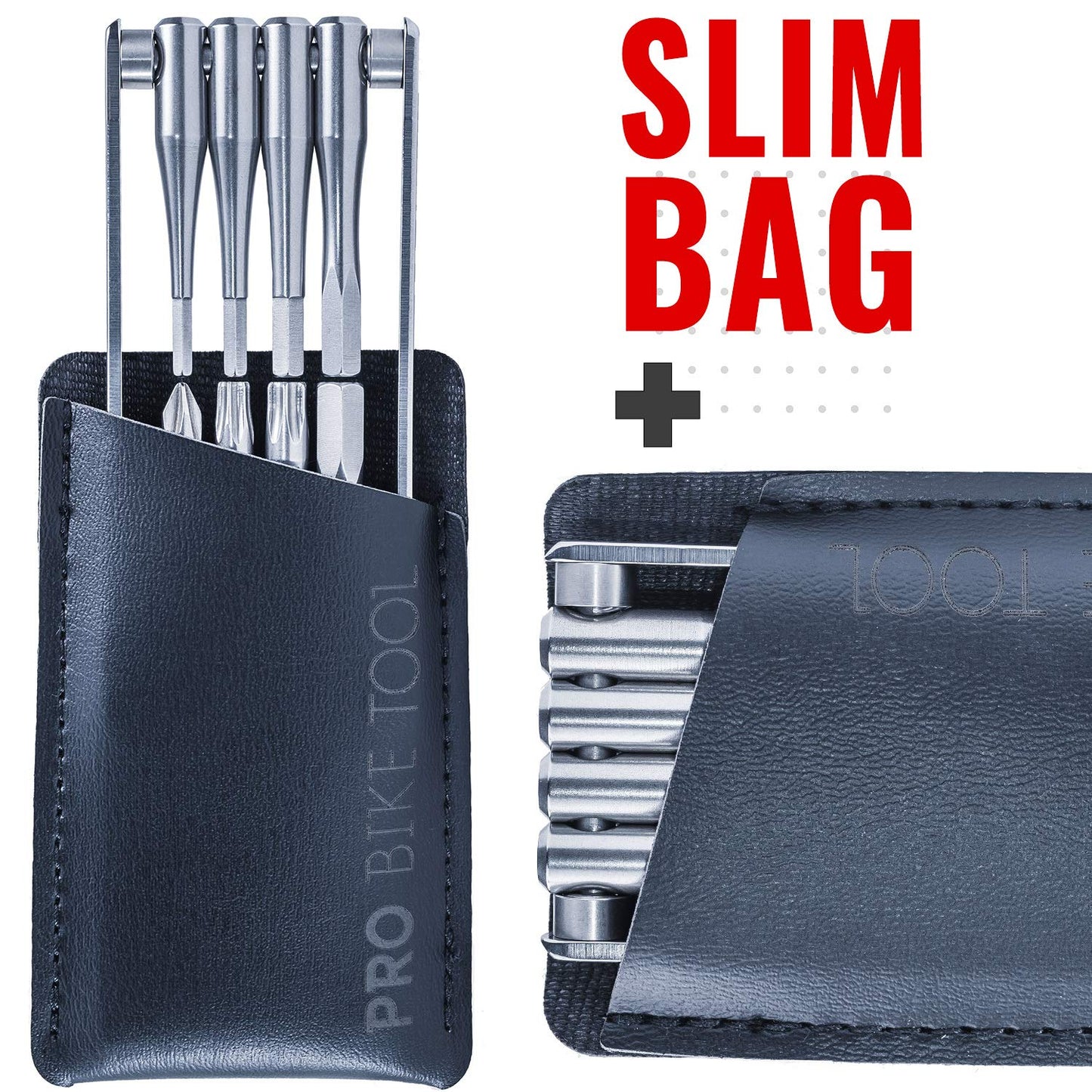 PRO BIKE TOOL Bicycle Multitool - Reliable, Compact and Lightweight Repair Kit for Road and Mountain Bikes - Strong Full Stainless Steel, No Rust, Long Leverage multi-functional Tools, Includes Bag